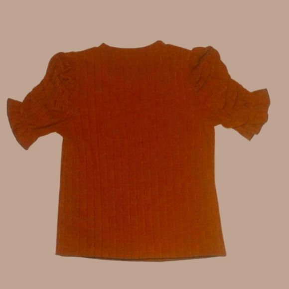 Rust Top Balloon Sleeve Stretch Size Small THML New - Picture 10 of 15